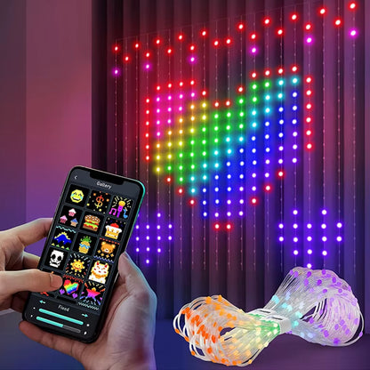 Pixel LED Perde Işık – Fotoğraf ve Yazı Yansıtma (2x2m - 400 LED)