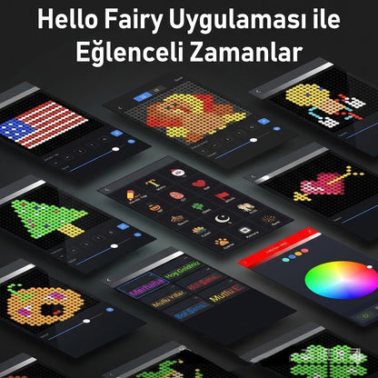 Pixel LED Perde Işık – Fotoğraf ve Yazı Yansıtma (2x2m - 400 LED)